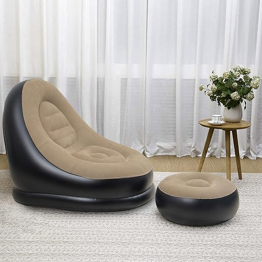 PVC 1 Seater Inflatable Sofa  (Color - Brown
