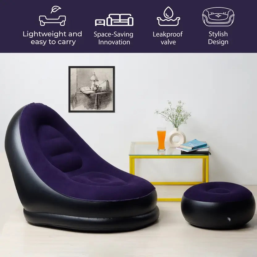 PVC 1 Seater Inflatable Sofa Colour Purple