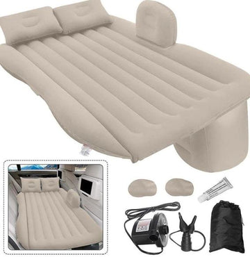 Inflatable Car Air Mattress Back Seat Bed Car Camping Creem Colour
