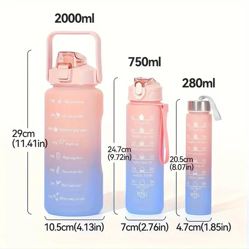 Motivational Water Bottle 3 PCS SET