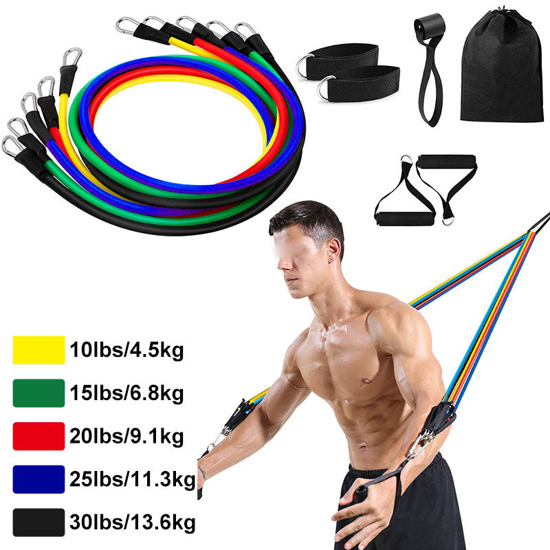 11 Pc Gym Power Ressitance Band Set
