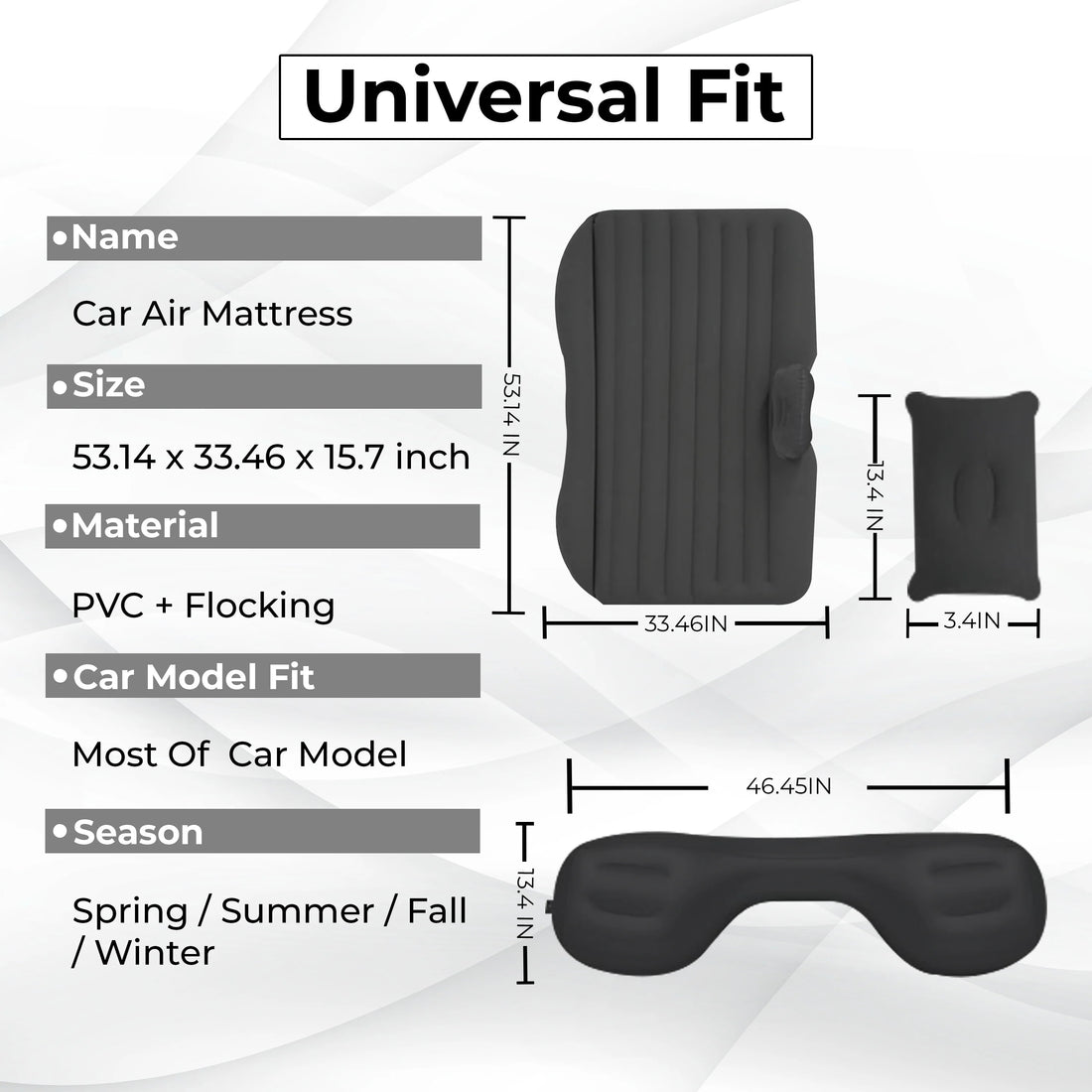 Inflatable Car Air Mattress Back Seat Bed Car Camping