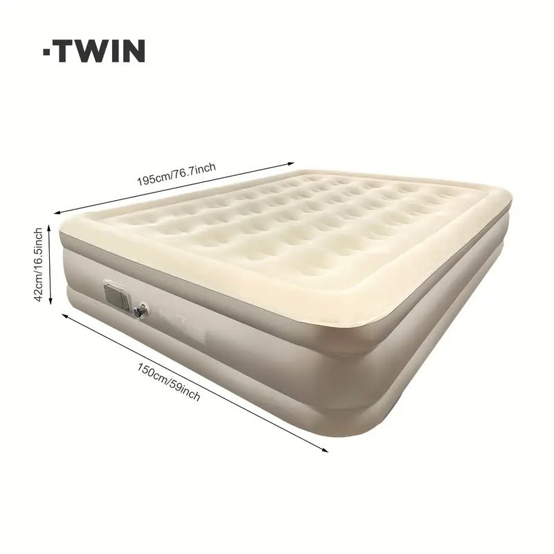 Single Inflatable Bed with Built-in Electric Pump
