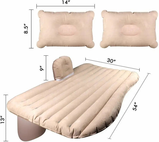Inflatable Car Air Mattress Back Seat Bed Car Camping Creem Colour