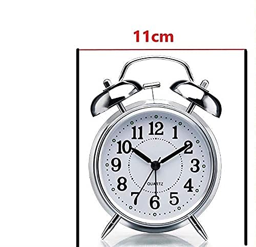 Twin Bell Metal Frame Alarm Clock Silver