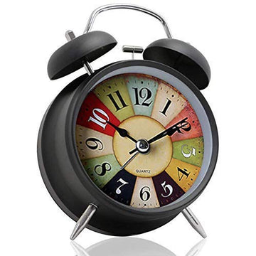 Twin Bell Metal Frame Alarm Clock Black