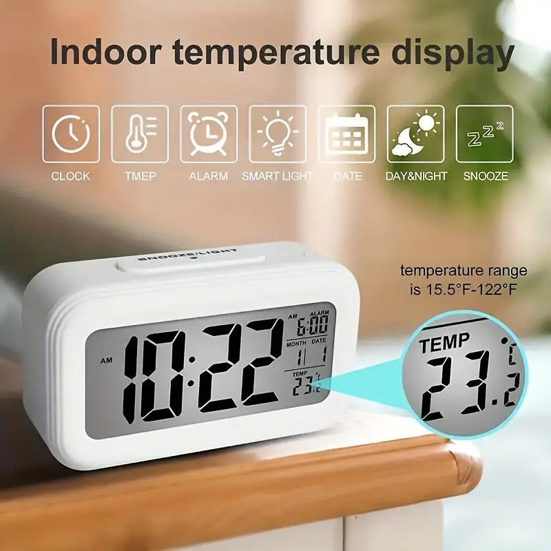 Small White Digital Alarm Clock