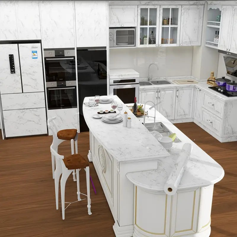 White Marble Sticker Waterproof  (60200)