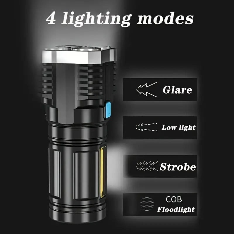 4-Core Super Bright Flashlight LED Torch