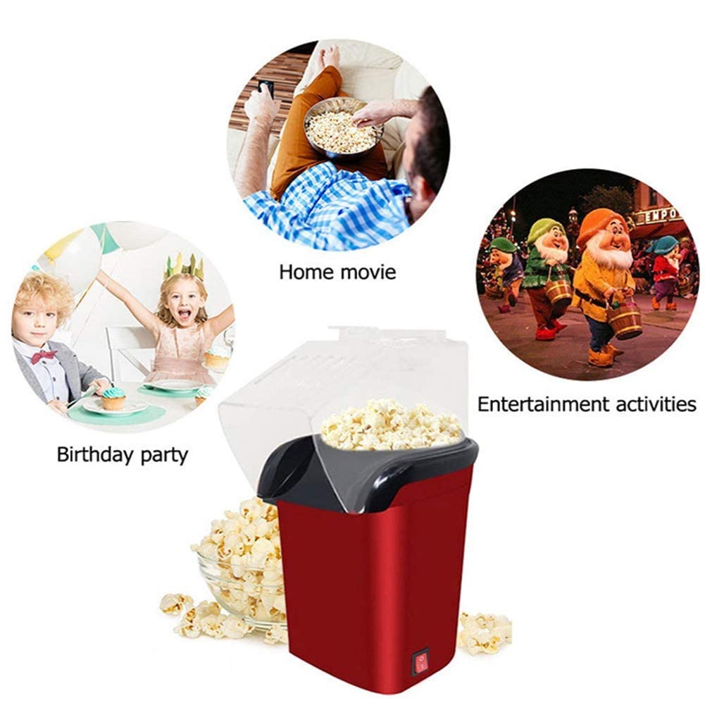 Electric Popcorn Maker Mini Hot Air Popcorn Machine Squre Model