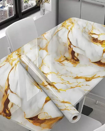 Gold white marble foil