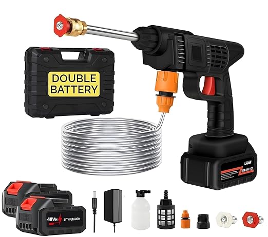 Portable Wireless Pressure Washer Gun 48V 12000mah High Pressure Water Gun