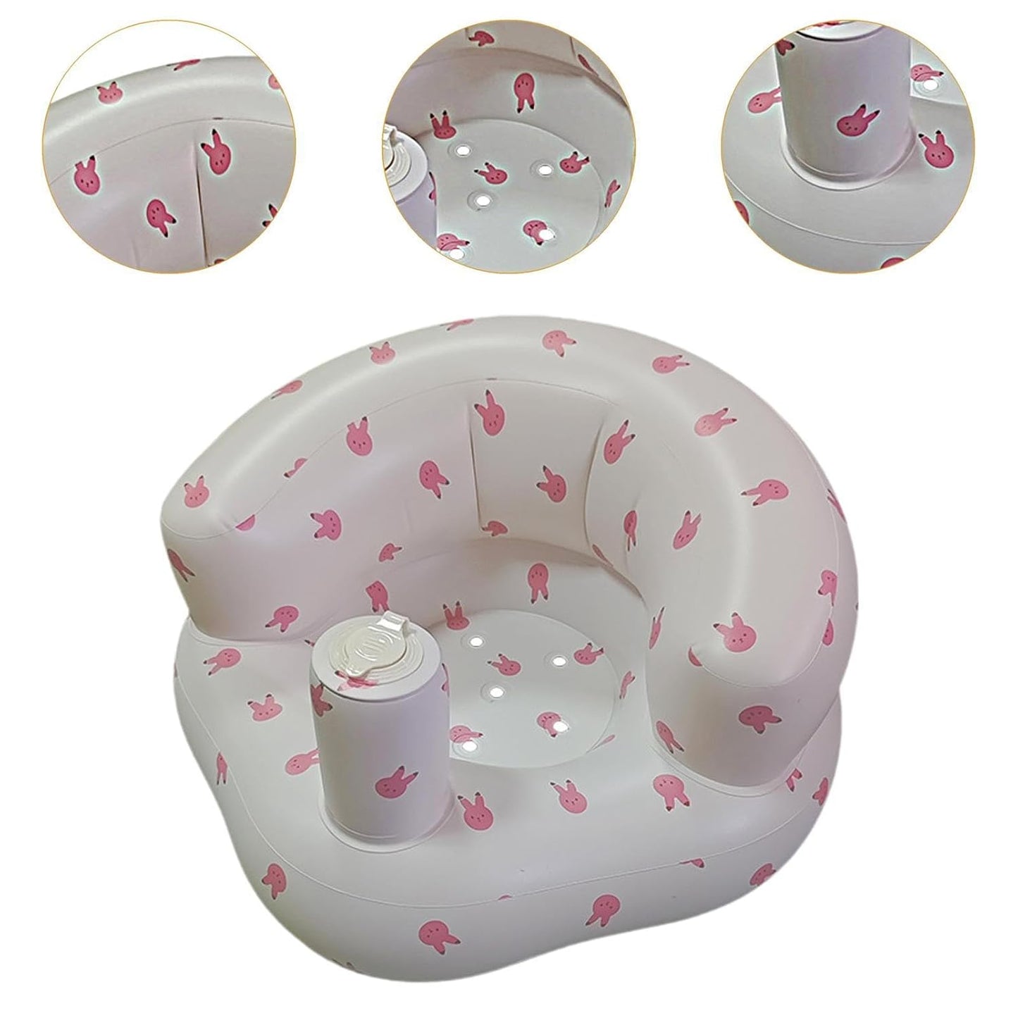 Inflatable Baby Support Seat – Pink Rabbit Print