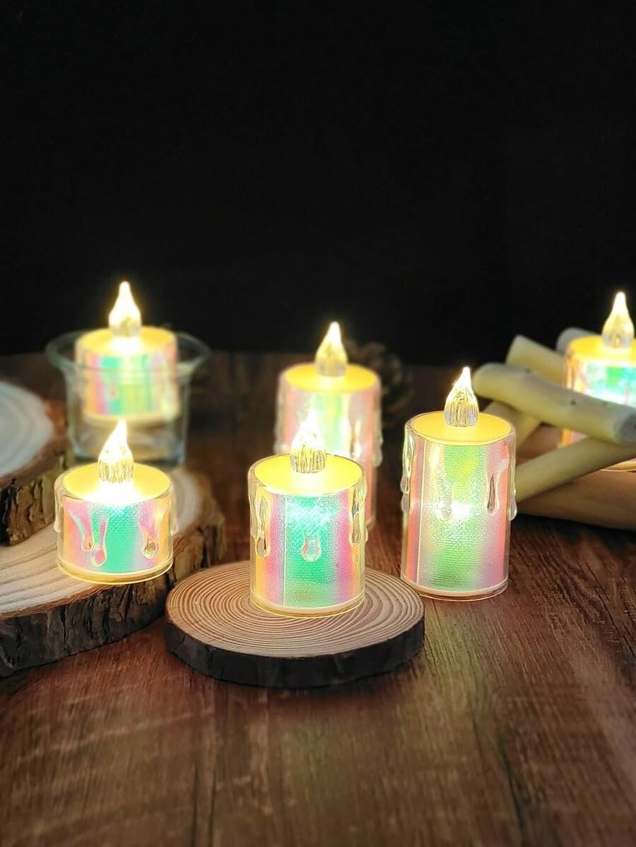 Smokeless Decorative Acrylic Candles pack of 6