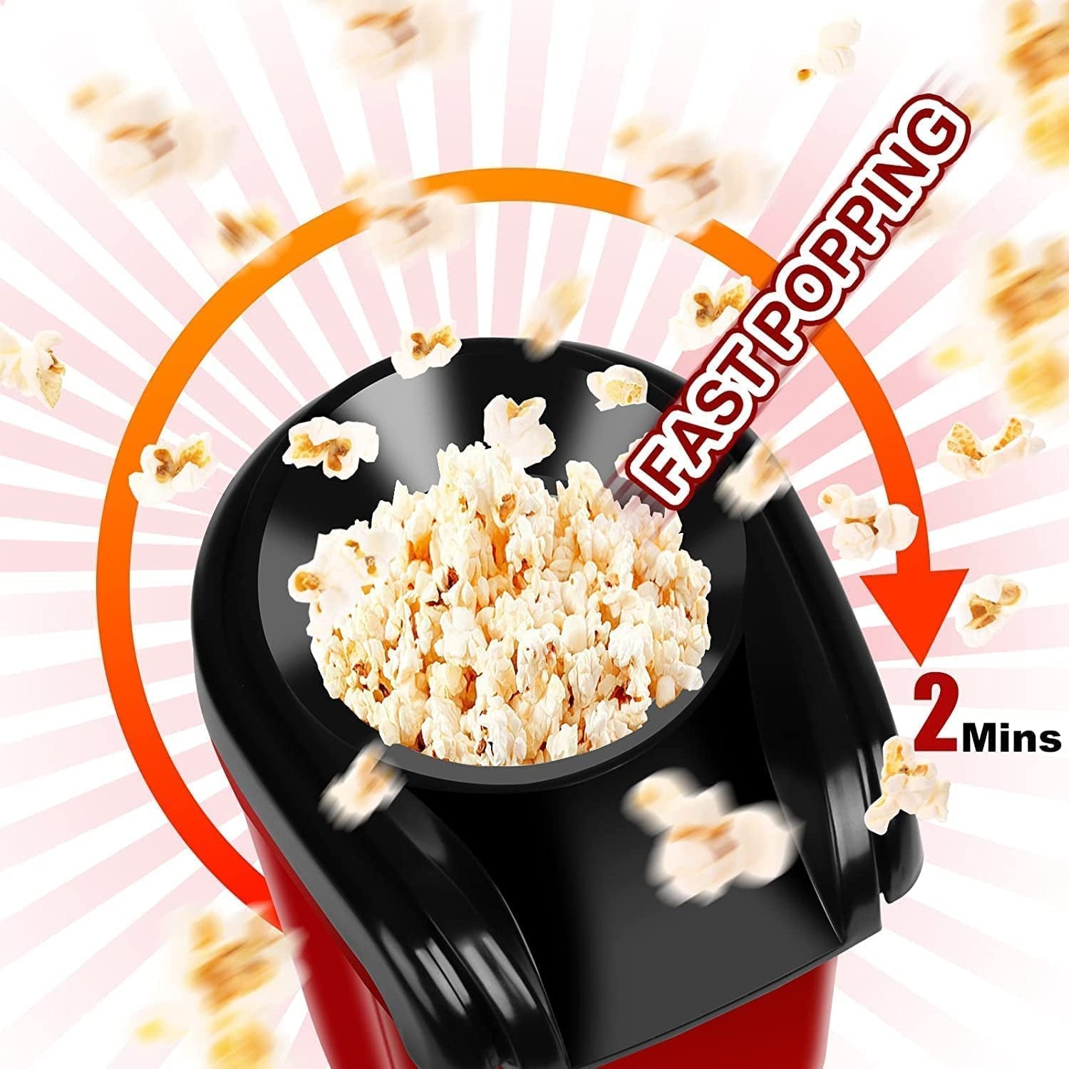 Electric Popcorn Maker Mini Hot Air Popcorn Machine Squre Model