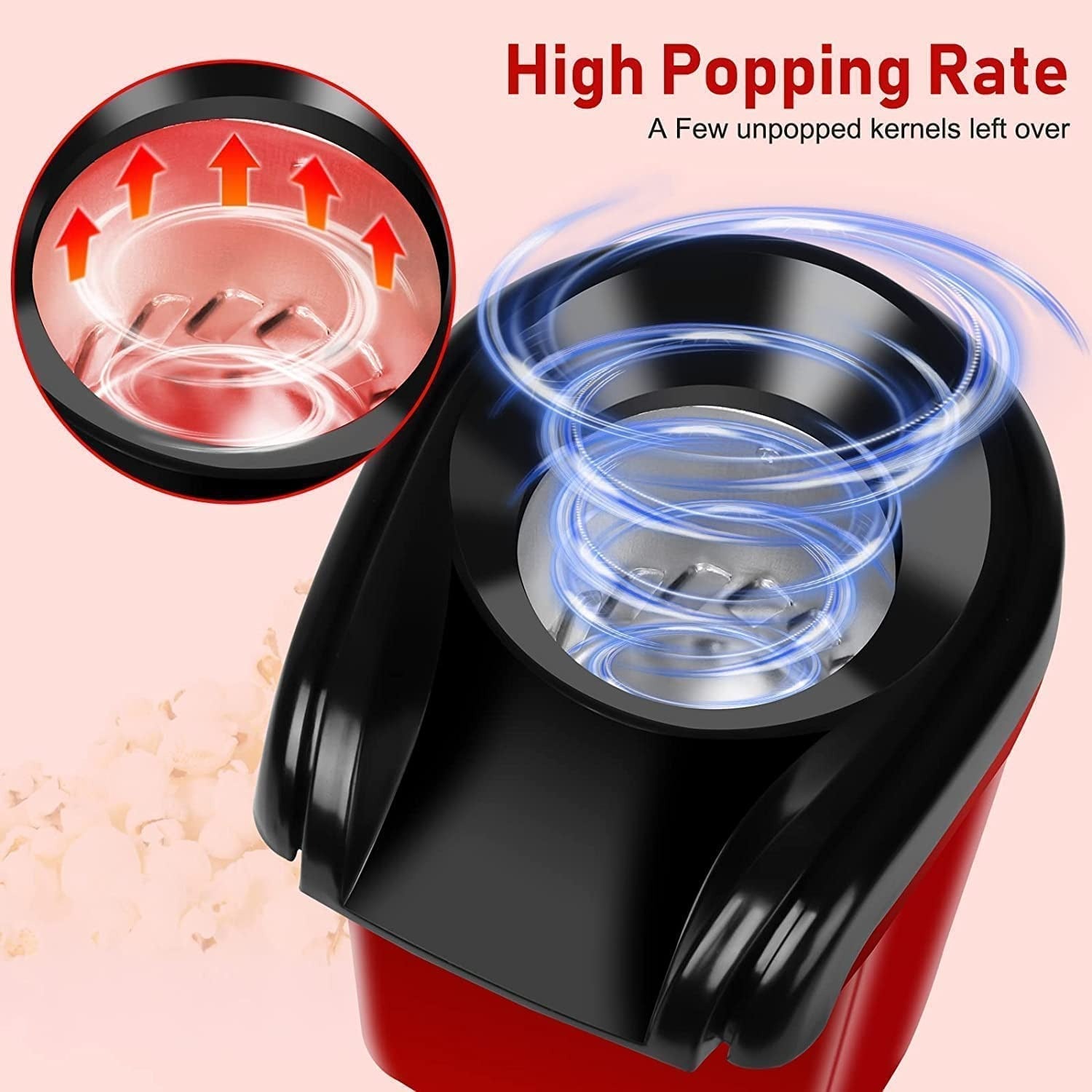 Electric Popcorn Maker Mini Hot Air Popcorn Machine Squre Model