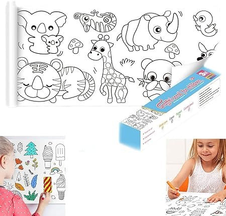 Coloring Re-Stick Drawing Paper Roll for Kids