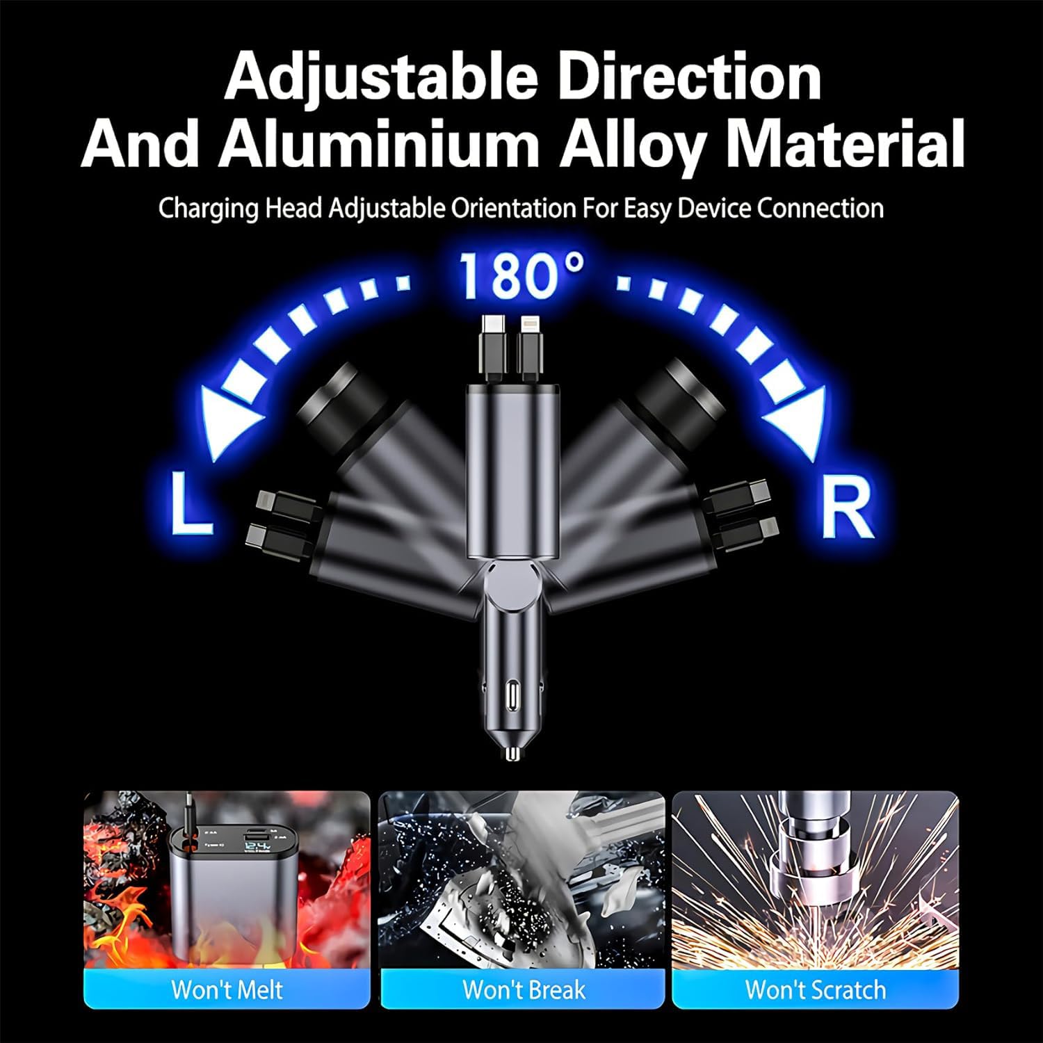 100W 4 in 1 Super Fast Charge Car Phone Charger