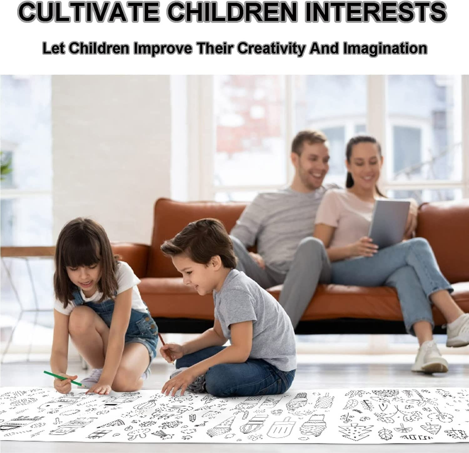 Coloring Re-Stick Drawing Paper Roll for Kids