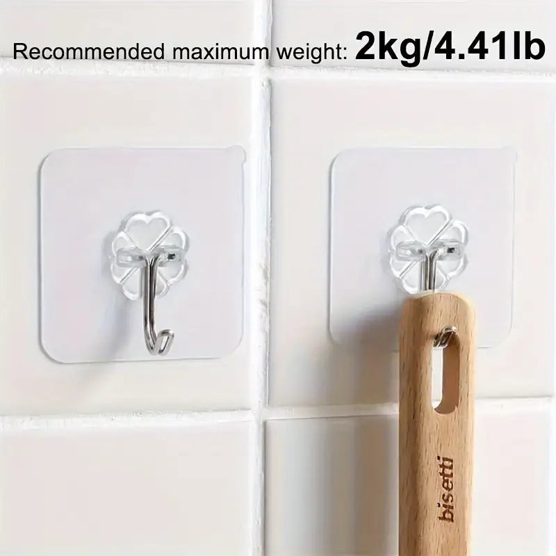 Adhesive Screw Hooks for Wall Without Drilling Pack of 10