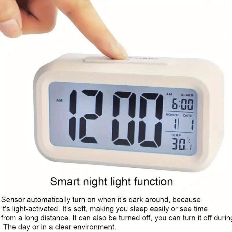 Small White Digital Alarm Clock