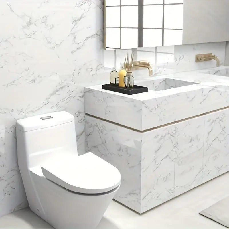 White Marble Sticker Waterproof  (60200)