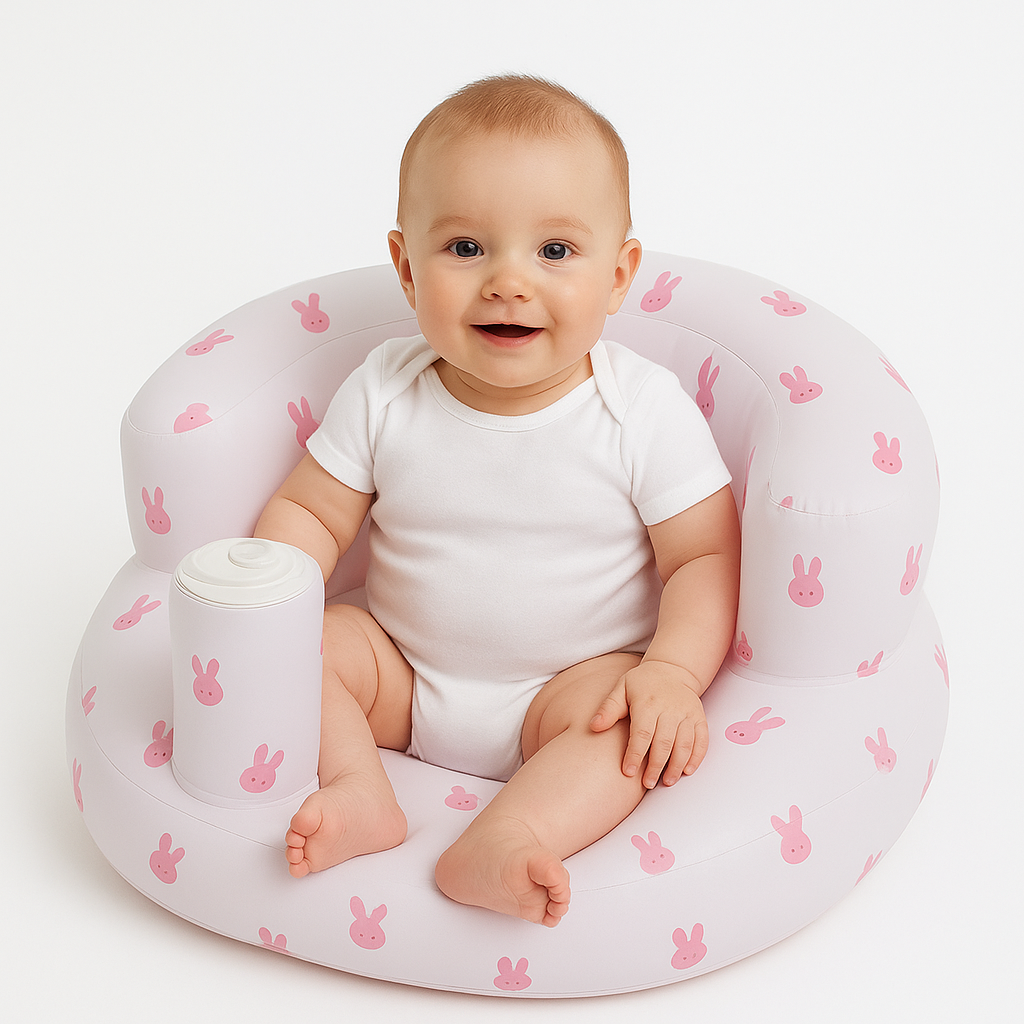 Inflatable Baby Support Seat – Pink Rabbit Print