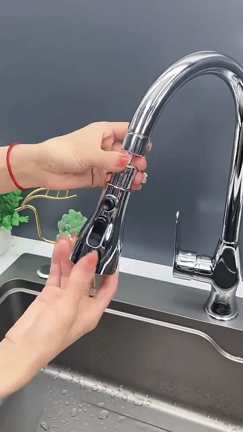 3-Function Kitchen Sink Flexible Faucet Extension