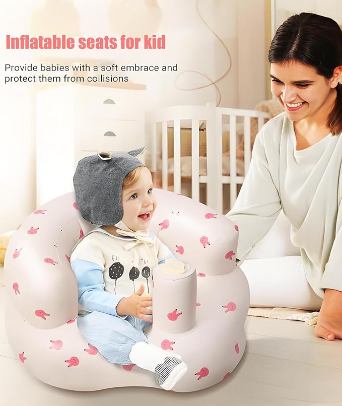 Inflatable Baby Support Seat – Pink Rabbit Print