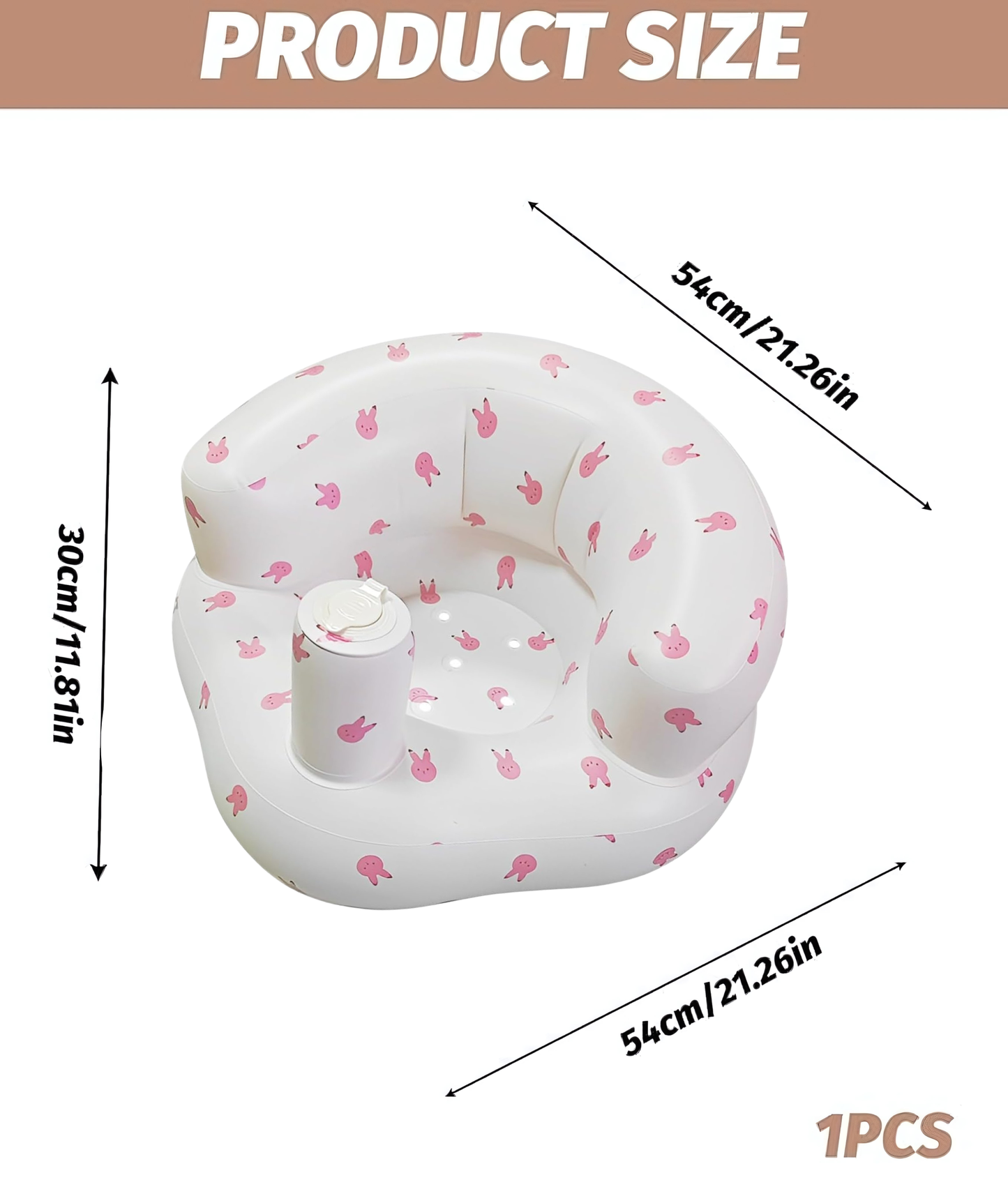 Inflatable Baby Support Seat – Pink Rabbit Print