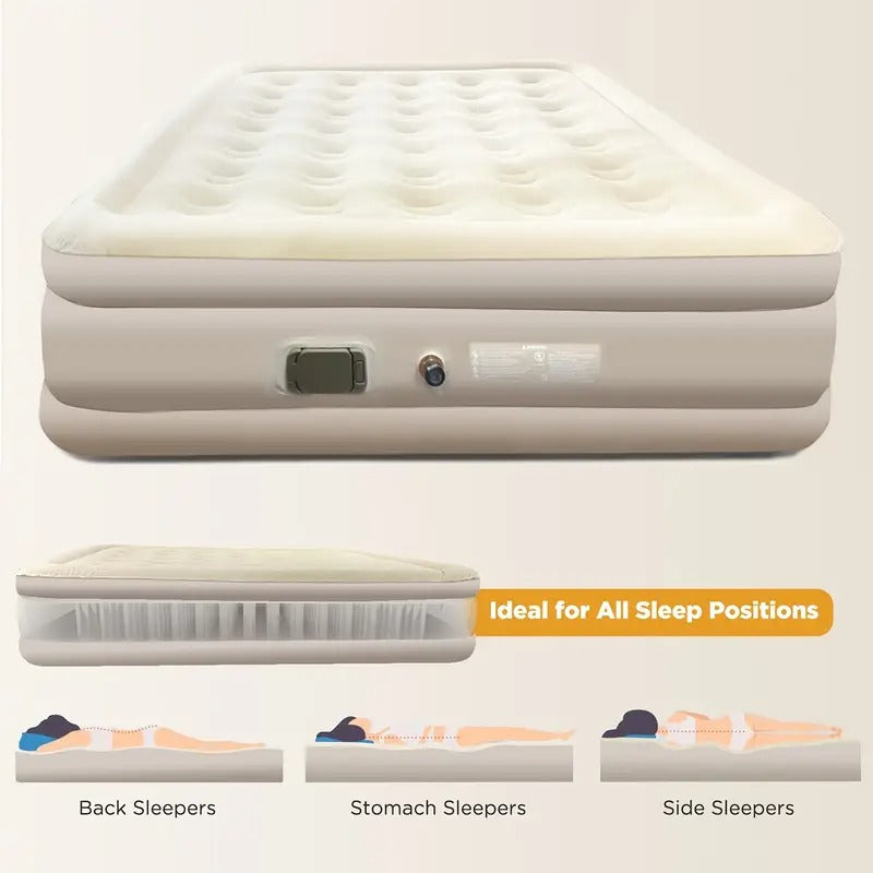 Single Inflatable Bed with Built-in Electric Pump