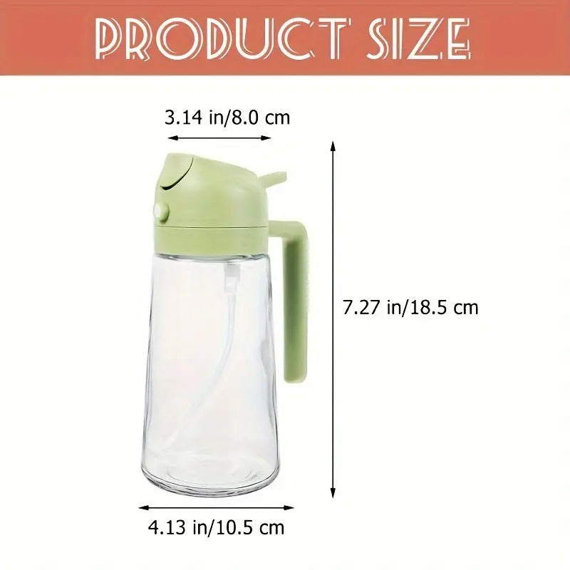 2 in 1 Glass Oil Sprayer and Dispenser Bottle