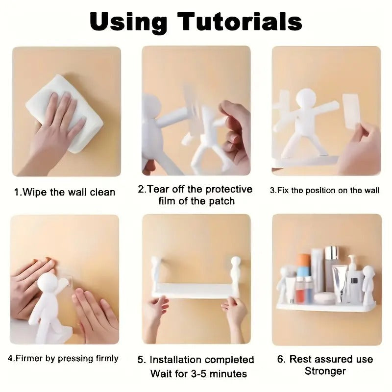 Wall-Mounted Self-Adhesive for Storage