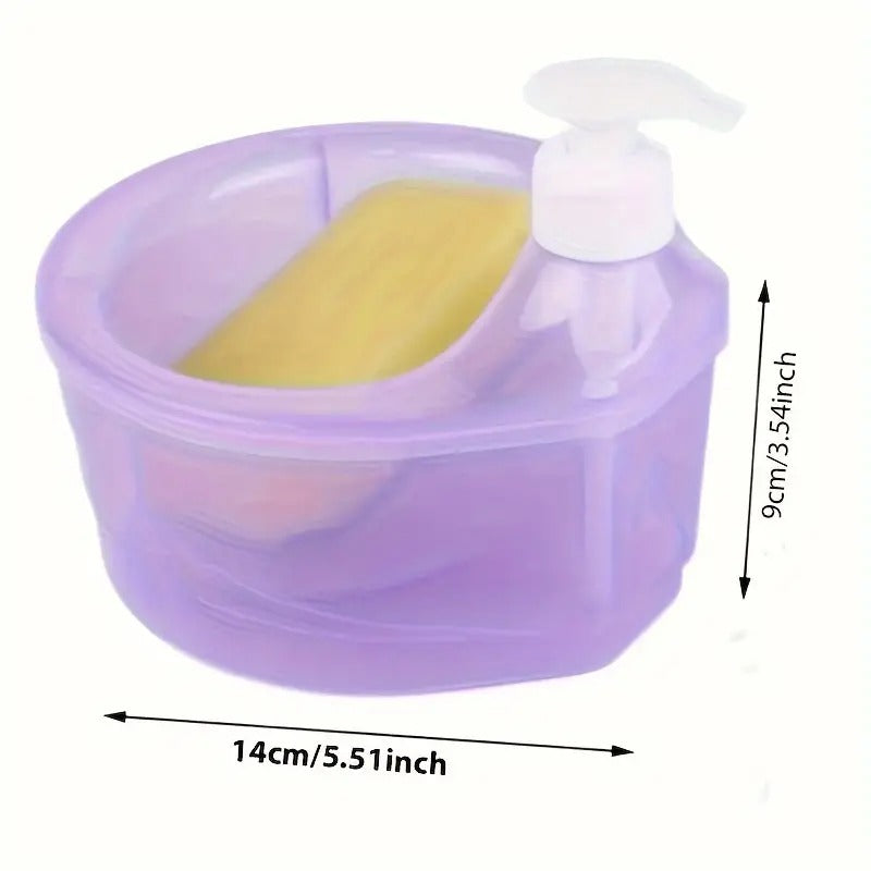 2 in 1 Liquid Soap Dispenser With Scrubber Sponge