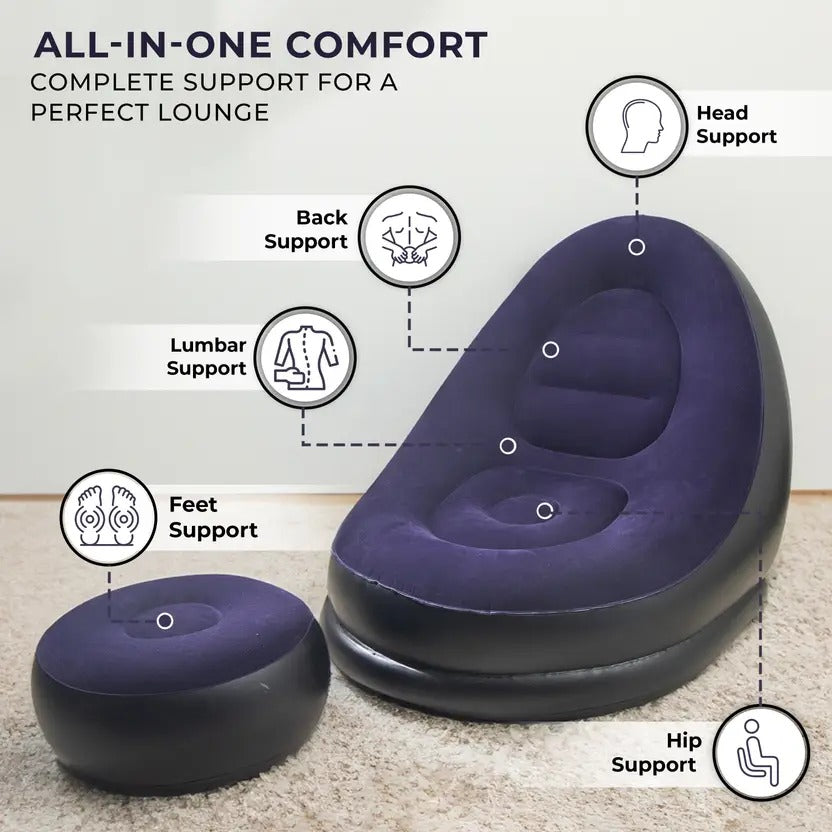 PVC 1 Seater Inflatable Sofa Colour Purple