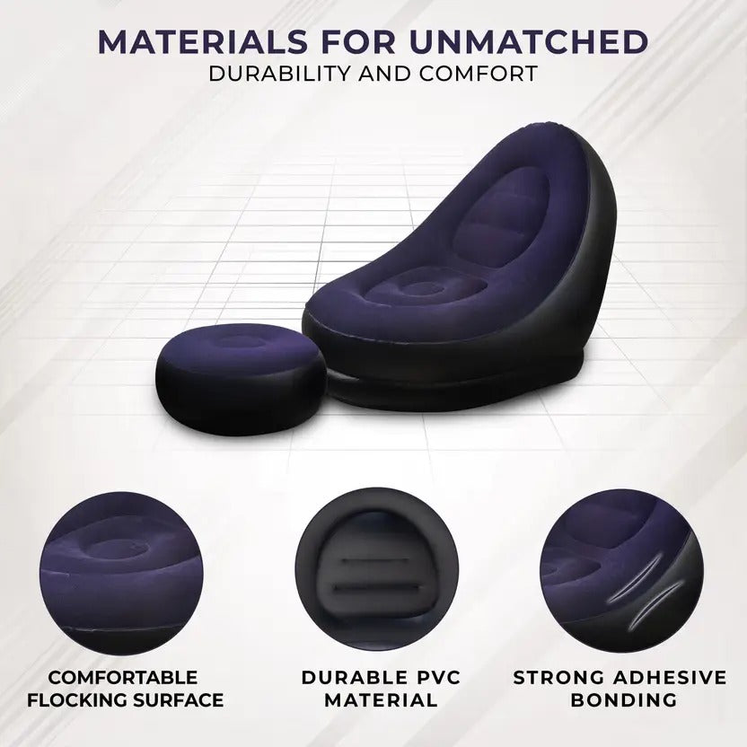 PVC 1 Seater Inflatable Sofa Colour Purple